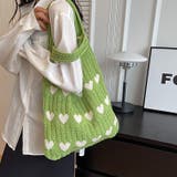 ニットバッグ ハート柄トートバッグ 大容量 | COCOMOMO | 詳細画像8 