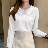 とろみシフォンブラウス パールボタン付き オフィスカジュアル | COCOMOMO | 詳細画像12