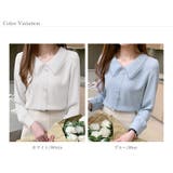 とろみシフォンブラウス パールボタン付き オフィスカジュアル | COCOMOMO | 詳細画像15