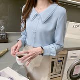 とろみシフォンブラウス パールボタン付き オフィスカジュアル | COCOMOMO | 詳細画像4