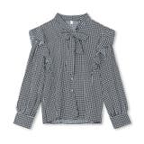 ボウタイリボンブラウス 千鳥格子 ショルダーフリル | COCOMOMO | 詳細画像11