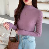 メロウフリル リブニットトップス フリルハイネック | COCOMOMO | 詳細画像14 