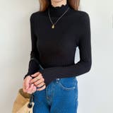 メロウフリル リブニットトップス フリルハイネック | COCOMOMO | 詳細画像22 