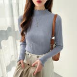 メロウフリル リブニットトップス フリルハイネック | COCOMOMO | 詳細画像4 