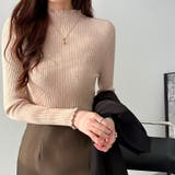 メロウフリル リブニットトップス フリルハイネック | COCOMOMO | 詳細画像7 