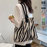 ニットバッグ ゼブラ柄 トートバッグ | COCOMOMO | 詳細画像1 