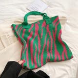 ニットバッグ ゼブラ柄 トートバッグ | COCOMOMO | 詳細画像14 