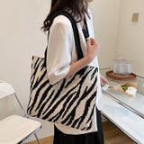 ニットバッグ ゼブラ柄 トートバッグ | COCOMOMO | 詳細画像2 