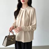 フロントタックブラウス スタンドカラー セレモニーブラウス | COCOMOMO | 詳細画像1 