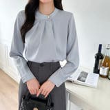 フロントタックブラウス スタンドカラー セレモニーブラウス | COCOMOMO | 詳細画像13 