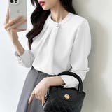 フロントタックブラウス スタンドカラー セレモニーブラウス | COCOMOMO | 詳細画像16 