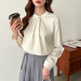 フロントタックブラウス スタンドカラー セレモニーブラウス | COCOMOMO | 詳細画像17 