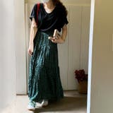 ロングスカート ティアード ゆったりウエストゴム | COCOMOMO | 詳細画像6 