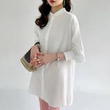 シャツチュニック ロングシャツ バンドカラー | COCOMOMO | 詳細画像15 