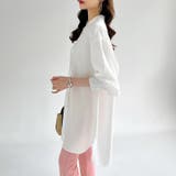 シャツチュニック ロングシャツ バンドカラー | COCOMOMO | 詳細画像16 