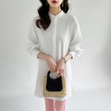 シャツチュニック ロングシャツ バンドカラー | COCOMOMO | 詳細画像17 