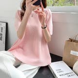 ペプラムトップス サマーニット オフィスカジュアル | COCOMOMO | 詳細画像16 