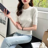 キラキラビジューニット サマーニット パフスリーブ | COCOMOMO | 詳細画像14