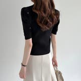 キラキラビジューニット サマーニット パフスリーブ | COCOMOMO | 詳細画像4