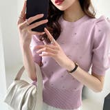 キラキラビジューニット サマーニット パフスリーブ | COCOMOMO | 詳細画像6