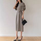 パフスリーブワンピース きれいめワンピース フロントスリット | COCOMOMO | 詳細画像11 