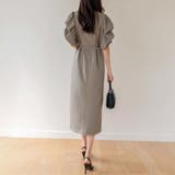 パフスリーブワンピース きれいめワンピース フロントスリット | COCOMOMO | 詳細画像12 