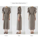 パフスリーブワンピース きれいめワンピース フロントスリット | COCOMOMO | 詳細画像25 