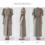 パフスリーブワンピース きれいめワンピース フロントスリット | COCOMOMO | 詳細画像26 