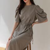 パフスリーブワンピース きれいめワンピース フロントスリット | COCOMOMO | 詳細画像7 