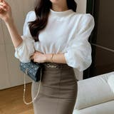 シフォンスリーブブラウス パール付きパフスリーブ オーガンジー | COCOMOMO | 詳細画像10 