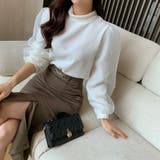 シフォンスリーブブラウス パール付きパフスリーブ オーガンジー | COCOMOMO | 詳細画像14 