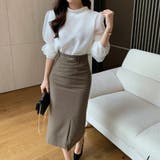 シフォンスリーブブラウス パール付きパフスリーブ オーガンジー | COCOMOMO | 詳細画像16 