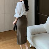 シフォンスリーブブラウス パール付きパフスリーブ オーガンジー | COCOMOMO | 詳細画像17 