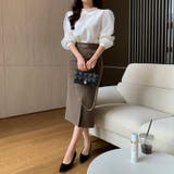 シフォンスリーブブラウス パール付きパフスリーブ オーガンジー | COCOMOMO | 詳細画像18 