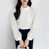 シフォンスリーブブラウス パール付きパフスリーブ オーガンジー | COCOMOMO | 詳細画像22 