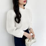 シフォンスリーブブラウス パール付きパフスリーブ オーガンジー | COCOMOMO | 詳細画像23 