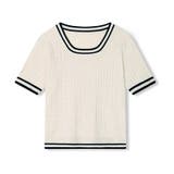 配色ライン チルデンクロップドニット 韓国ファッション | COCOMOMO | 詳細画像19 