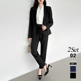 Bセットブラック | フォーマルスーツセットアップ パンツスーツ ワイドパンツ | COCOMOMO