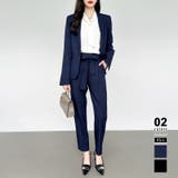 Bセットネイビー | フォーマルスーツセットアップ パンツスーツ ワイドパンツ | COCOMOMO
