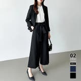 Aセットブラック | フォーマルスーツセットアップ パンツスーツ ワイドパンツ | COCOMOMO