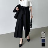 ブラック | スーツパンツ ワイドパンツ テーパードパンツ | COCOMOMO