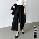 Aブラック | 選べる2タイプ スーツパンツ ワイドパンツ | COCOMOMO