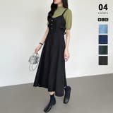 グレー.ブラック | デニムワンピース ジャンパースカート キャミワンピース | COCOMOMO