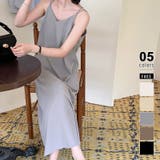 グレー | キャミワンピース バッククロス ワンピース | COCOMOMO