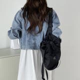 ノーカラーデニムジャケット デニムジャケット Gジャン | COCOMOMO | 詳細画像5