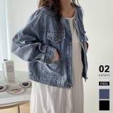 ブルー | ノーカラーデニムジャケット デニムジャケット Gジャン | COCOMOMO