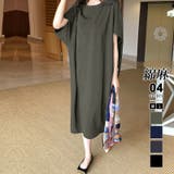 カーキ | コクーンワンピース リネン 夏ワンピース | COCOMOMO