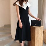 ノースリーブワンピース ビッグカラー 韓国ファッション | COCOMOMO | 詳細画像2 