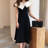 ノースリーブワンピース ビッグカラー 韓国ファッション | COCOMOMO | 詳細画像3 