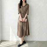 春秋の季節の変り目にもぴったり シャツワンピース 着痩せワンピース | COCOMOMO | 詳細画像14 